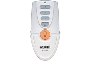 Anderic Replacement for FAN51T Remote with Wall Mount for Hampton Bay Ceiling Fans - (Model: FAN-51T, FCC ID: L3HFAN51T) - Size: Handheld, Preprogrammed, WhiteFAN51TW