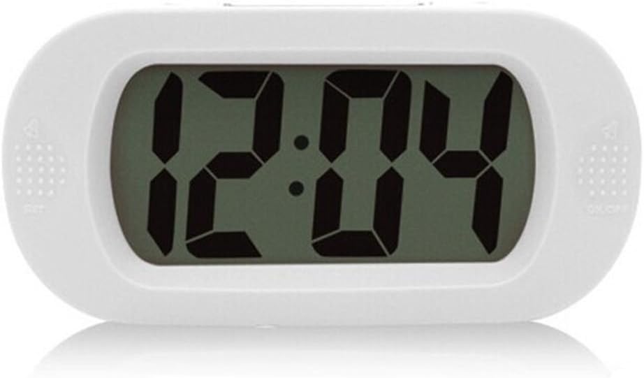 Gurgle LCD Digital Large Screen Alarm Clock Multi-function with Silicone Protective Cover, Great for Elderly People, Table or Wall Clock , Desk Bedside, Offices Conference Rooms, and School Classrooms (White)
