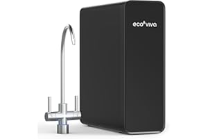 Ecoviva Under Sink Reverse Osmosis System, 8-Stage Water Filtration System, 600 GPD Water Purifier, Fast Dispense, 2.5:1 Pure to Drain, Easy Installation, Reduce PFAS, NSF/ANSI 58 Certified