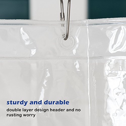 Bamyko Clear Shower Curtain Liner, 72x72 Inch Clear Shower Curtain