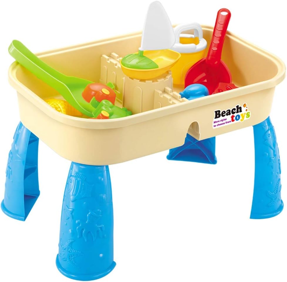 Sand Water Table for Kids, Ljnuanrg 2 in 1 Premium Indoor Outdoor Sandbox Activity Table Toys with Tool for Toddlers Age 3-5, Best Idea for Boys and Girls As Birthday Gift (Multicolour)
