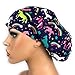 Euro Surgical Scrub Hats Women's Unicorns and Rainbows Adjustable Bouffant Cap Ponytail