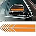 YOUNGFLY 2pcs Car Rear View Mirror Stickers Decor DIY Car Body Sticker Side Decal Stripe Decals SUV Vinyl Graphic Orange