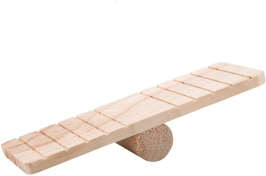 FTVOGUE Wood Seesaw for Hamster Pet Rat Mouse Small Animal Play House Cage Chew Toy