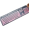 Silicone Keyboard Skin Cover Compatible with Dell Desktop KM636 KB216 Keyboard, Dell Optiplex 5250 3050 3240 5460 7450 7050, Dell Inspiron AIO 3475 3670 3477 All-in one Desktop Keyboard (Pink Ombre)