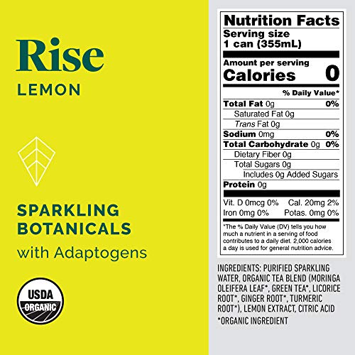 Kite; Organic Sparkling Adaptogenic Tea, 12 Pack 12oz Cans, Unsweetened