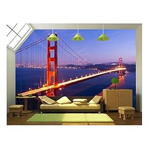 Golden Gate Bridge at Twilight. San Francisco, USA. - Removable Wall Mural | Self-Adhesive Large Wallpaper - 66x96 inches