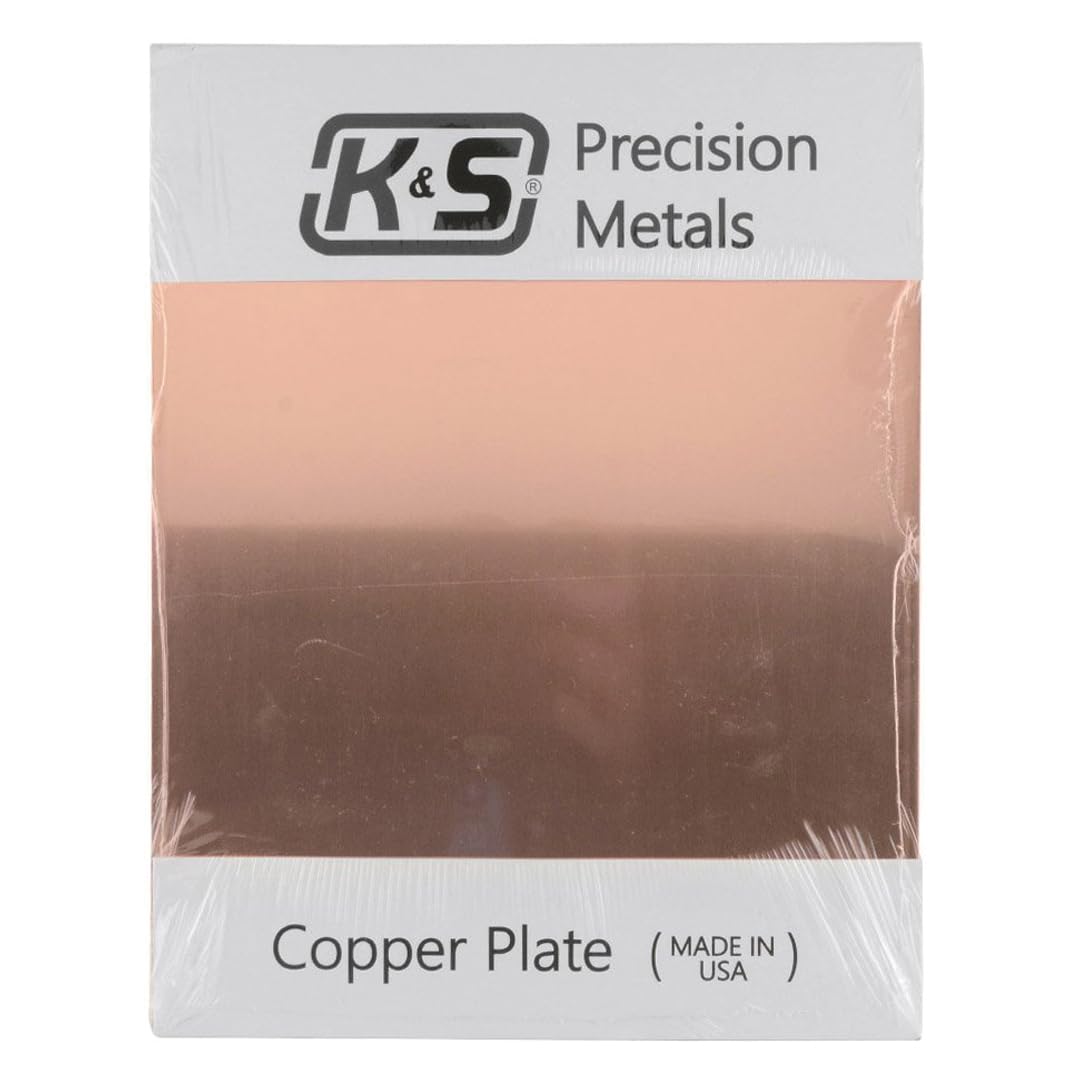 K & S 6605 Copper Etching Plates, 0.050" Thick x 9" Wide x 12" Long, 1 Piece, Made in The USA