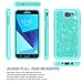 LeYi Compatible with Galaxy J7 Perx Case, (Not fit J7 2018) J7 Prime / J7 V/ J7 Sky Pro/Halo Glitter Case with Glass Screen Protector [2 Pack], Hybrid Heavy Duty Phone Case for Samsung J7V 2017 Mint