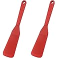 Crepe Omelette Long Thin Spatula Set, 2 PCS Silicone Thin Omelet Spatula Turner - Omelet Maker, Crepe Tools - Spatula Set for Nonstick Cookware