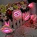 Leegoal Rose Flower Fairy String Lights 20LED Wedding Garden Party Christmas Decoration(White with pink light)