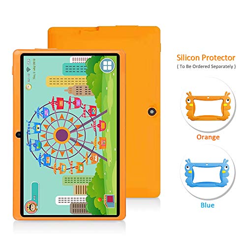 7 Android Kids Tablet PC Kids Edition Tablet Childrens Tablet Quad Core Kids Tablet with WiFi Camera 1GB + 16GB Parental Control (Orange)