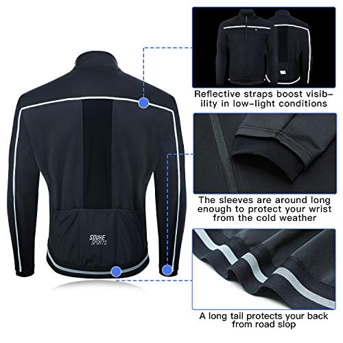Souke Sports Men’s Winter Warm Cycling Jacket Windproof Running Water