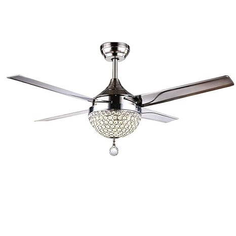 Bdenise 44inch Modern Ceiling Fan Lamp 4 Stainless Steel Blades