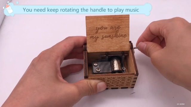 Wooden Music Box Mom Dad To Daughter -You Are My Sunshine Engraved