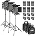 Neewer Bi-Color LED Video Light and Stand Kit with Battery and Charger-660 LED with U Bracket and Barndoor(3200-5600K,CRI 96+), 3-6.5 feet Adjustable Light Stand for Studio, YouTube Shooting (3 Pack)