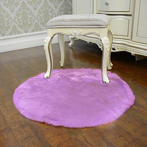 LandFox Soft Artificial Sheepskin Rug Chair Cover Wool Warm Hairy Carpet Seat Pad Blanket Carpet (3030CM, Purple)