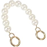 uxcell Imitation Pearl Purse Strap, 10" Bag Extender Chain with Spring Buckle Handbag Purse Chain Replacement Beaded Strap for DIY Handbag Hang Bag Accessories, 16mm Gold