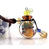 Essential Oil Pendant, UPmall Aroma Fragance Colored Glaze Pendant With Adjustable Chain Perfume Diffuser, Gift Wrap, 1 Free Transfer Dropper Pipette and Extra Free Cork Flower in Water Amber