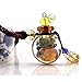 Essential Oil Pendant, UPmall Aroma Fragance Colored Glaze Pendant With Adjustable Chain Perfume Diffuser, Gift Wrap, 1 Free Transfer Dropper Pipette and Extra Free Cork Flower in Water Amber