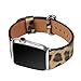 WFEAGL Compatible Apple Watch Band 38mm, Top Grain Leather Band for iWatch Series 3,Series 2,Series 1,Sport, Edition (Leopard Band+Silver Buckle)