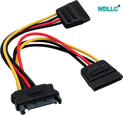 WAREHOUSEDEALS SATA ATA Power Y Splitter Cable Adapter 6-Inch M/F 15 Pin (2 Pack) - WDLLC - Thumbnail 2