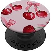 Pink Ribbon Bow Cherry PopSockets Adhesive PopGrip