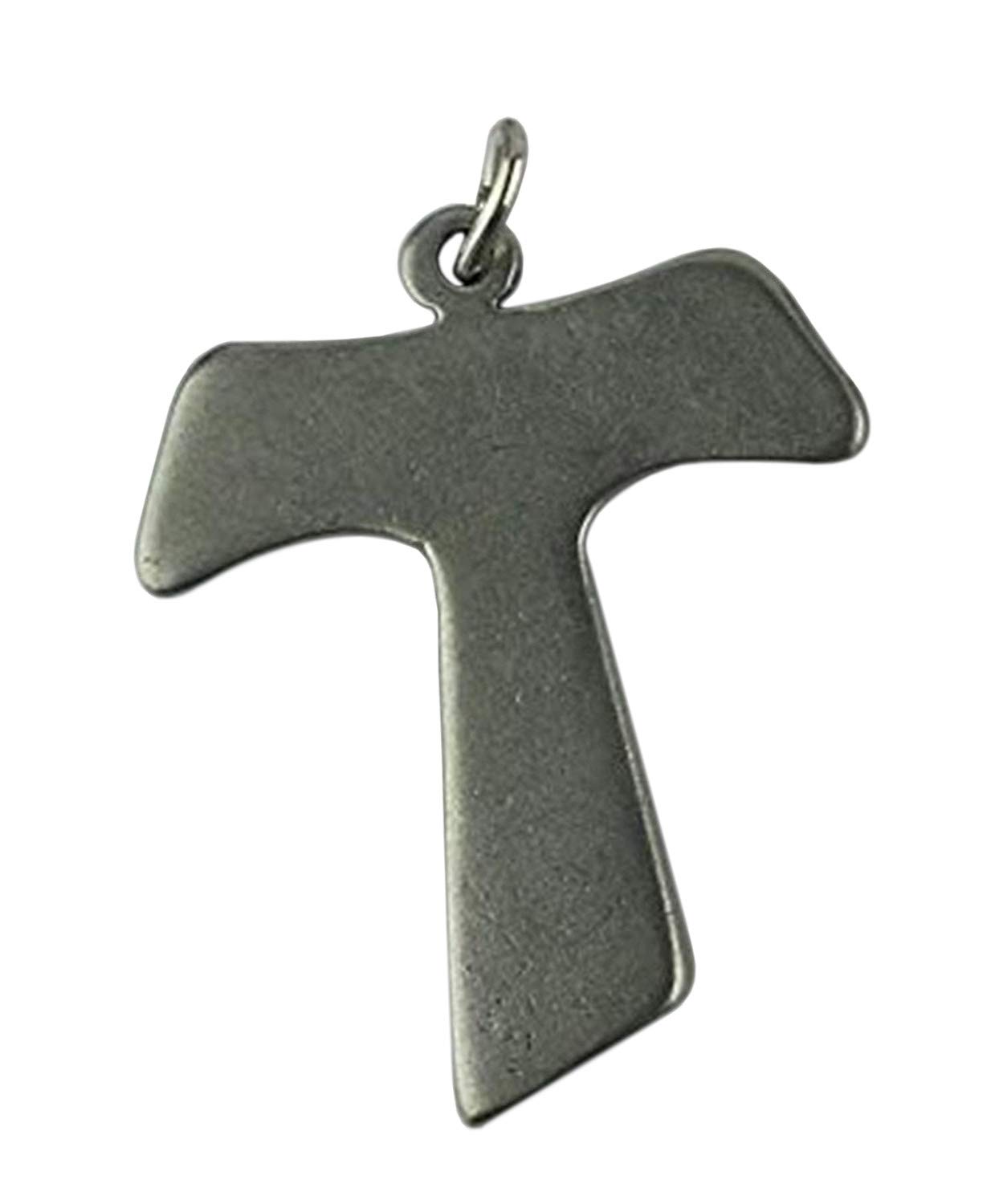 Silver Plated Tau cross Pendant - Franciscan Tau Cross - Charms for DIY wedding favors, costume jewelery, necklace, bracelets and decorations - h 1,18 inch - 10 pieces
