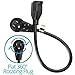 Maximm Cable 6-Inch (0.5 Foot) 360° Rotating Flat Plug Extension Cord/Wire, 3 Prong Grounded Wire - 5 Pack - Black UL Certified