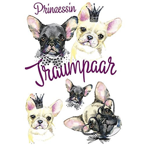 Colour ironing transfer, DIN A4, dream pair, decorate textiles such as T-shirts and bags with iron-on motifs, quickly and easily iron on pictures, DIY textile design.