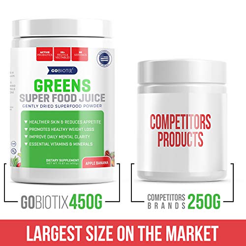 GoBiotix Greens Superfood Juice Organic Green Veggie Powder 20
