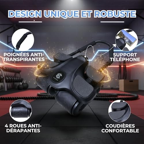 EZAYEEK - Assisted Abdominal Wheel. Heavy Duty Abdominal Roller The Abdominal Roller For Men & Women. Abdominal Roller With Automatic Rebound. Suitable For Sheathing With Its 4 Wheels!