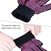 TecUnite 2 Pieces Heat Resistant Gloves Silicone Non-slip Gloves for Hair Styling Curling Iron, Fit All Hand Sizes (Rose red silicone dots)