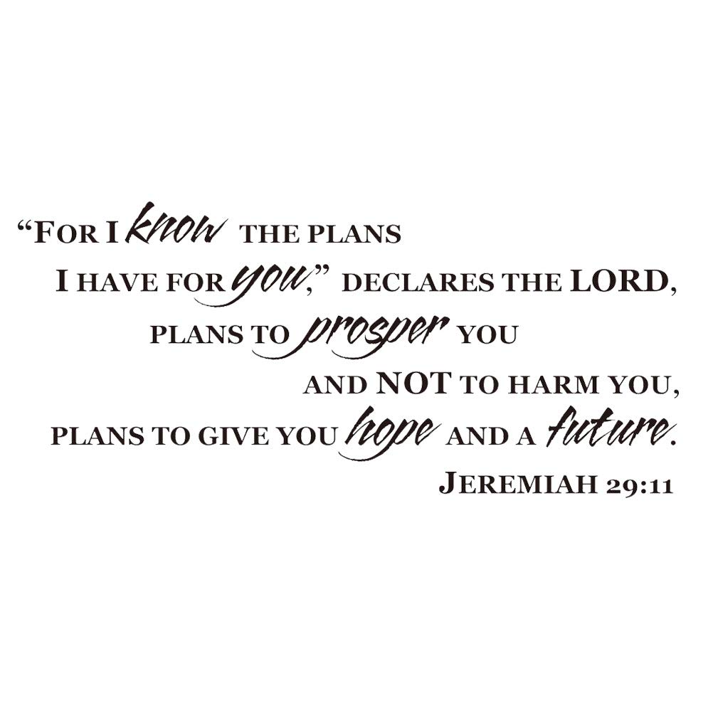 Vosarea Jeremiah 29:11 for I Know The Plans for You Bible Verse Wall Decal Sticker