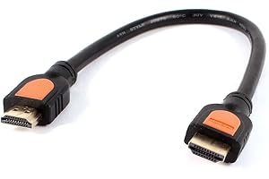 Ruilogod 30cm 12" Black Extension Cord HDMI Male to Male m/m Connector Cable