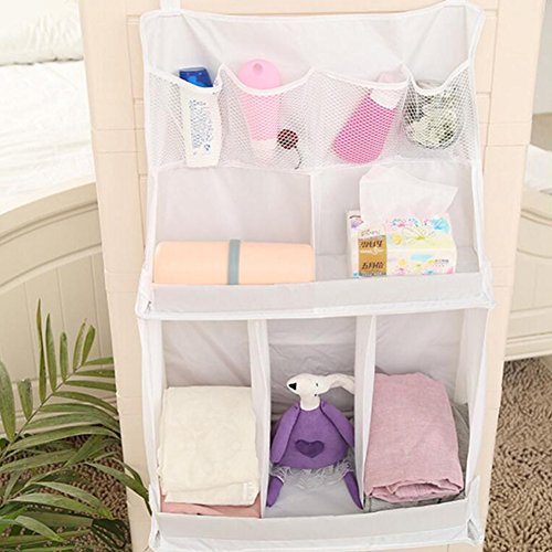 GZQ Baby Nursery Organizer Multifunction Cot Cot Bed Crib Hanging Storage Bag for Stuffed Toys Diaper Nappies Milk Powder Moist Toilet Tissue Towels Clothes (Style A)