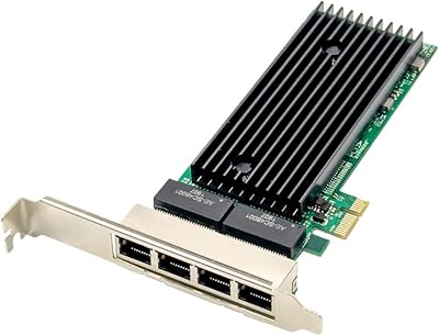 Gathukila 4 Port RJ45 PCI-E X1 Gigabit Network Card Intel 82576 Server LAN