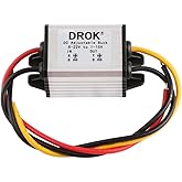 DROK Waterproof DC Buck Converter Voltage Regulator 8-22V to 3-15V 5V 12V 3A Adjustable Output Power Supply Transformer Step-