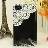 Nova Case 3D Bling Crystal iPhone Case for AT&T Verizon Sprint iPhone 4/4S Pearls and Lace - Black