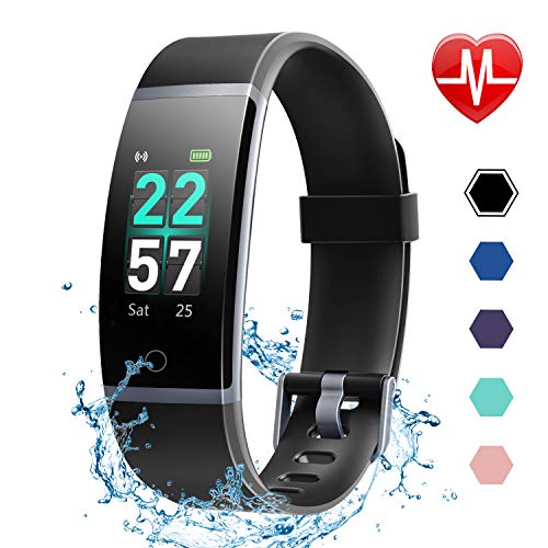 LETSCOM Fitness Tracker HR, Color Screen Activity Tracker with Heart Rate Monitor and Sleep Monitor, IP68 Waterproof Pedometer Watch, Step Counter, Calorie Counter for Women Men Kids