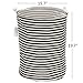 Sea Team 19.7 Inches Large Sized Waterproof Coating Ramie Cotton Fabric Folding Laundry Hamper Bucket Cylindric Burlap Canvas Storage Basket (19.7