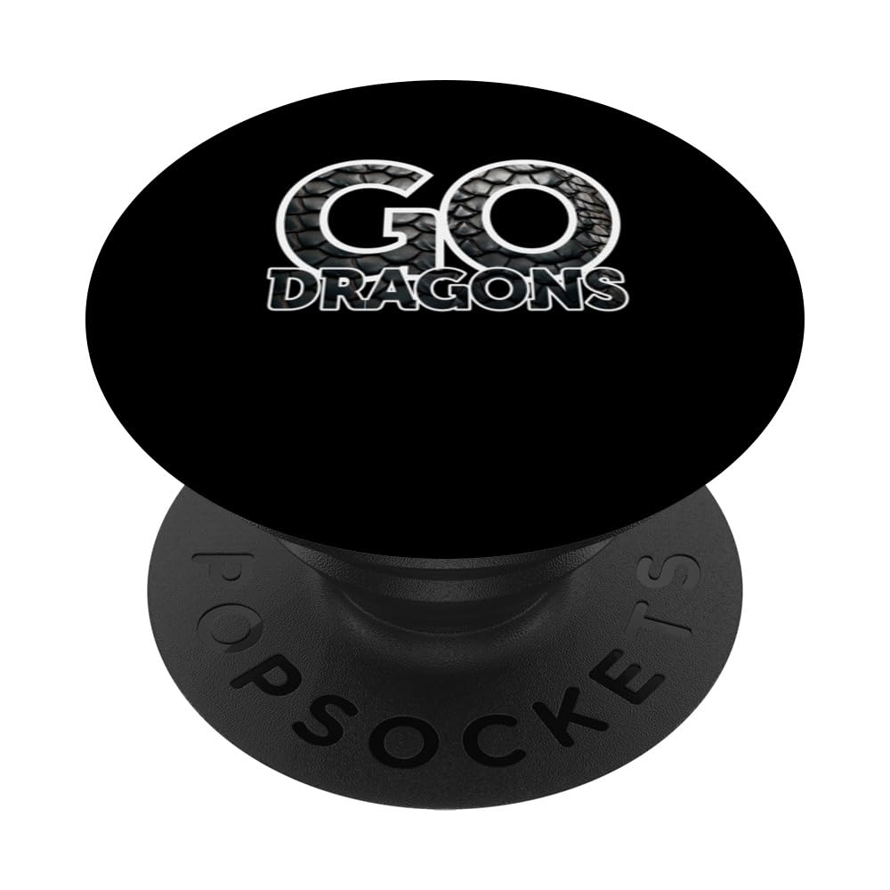 Dragons Team Mascot School Spirit Game Night Dragon Skin Fan PopSockets Swappable PopGrip