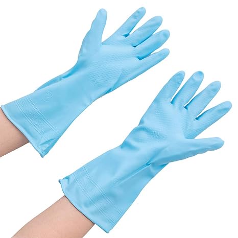 GerTong Dünne Wasserdichte Gummi-Handschuhe, Haushaltshandschuhe, langlebig, PVC-Lederhandschuhe für Wäsche und Küche (1 Paar