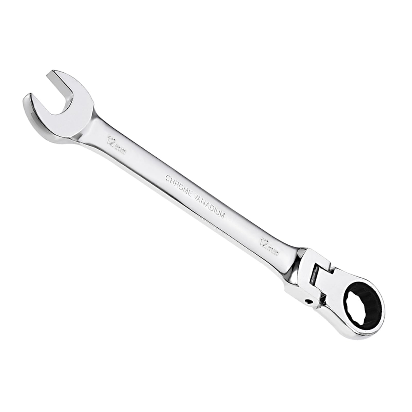 CoCud Flex-Head Ratcheting Wrench, 12mm Head Metric 72-Teeth, Cr-V Combination Wrench Spanner - (Applications: for Repairing Home Tasks)