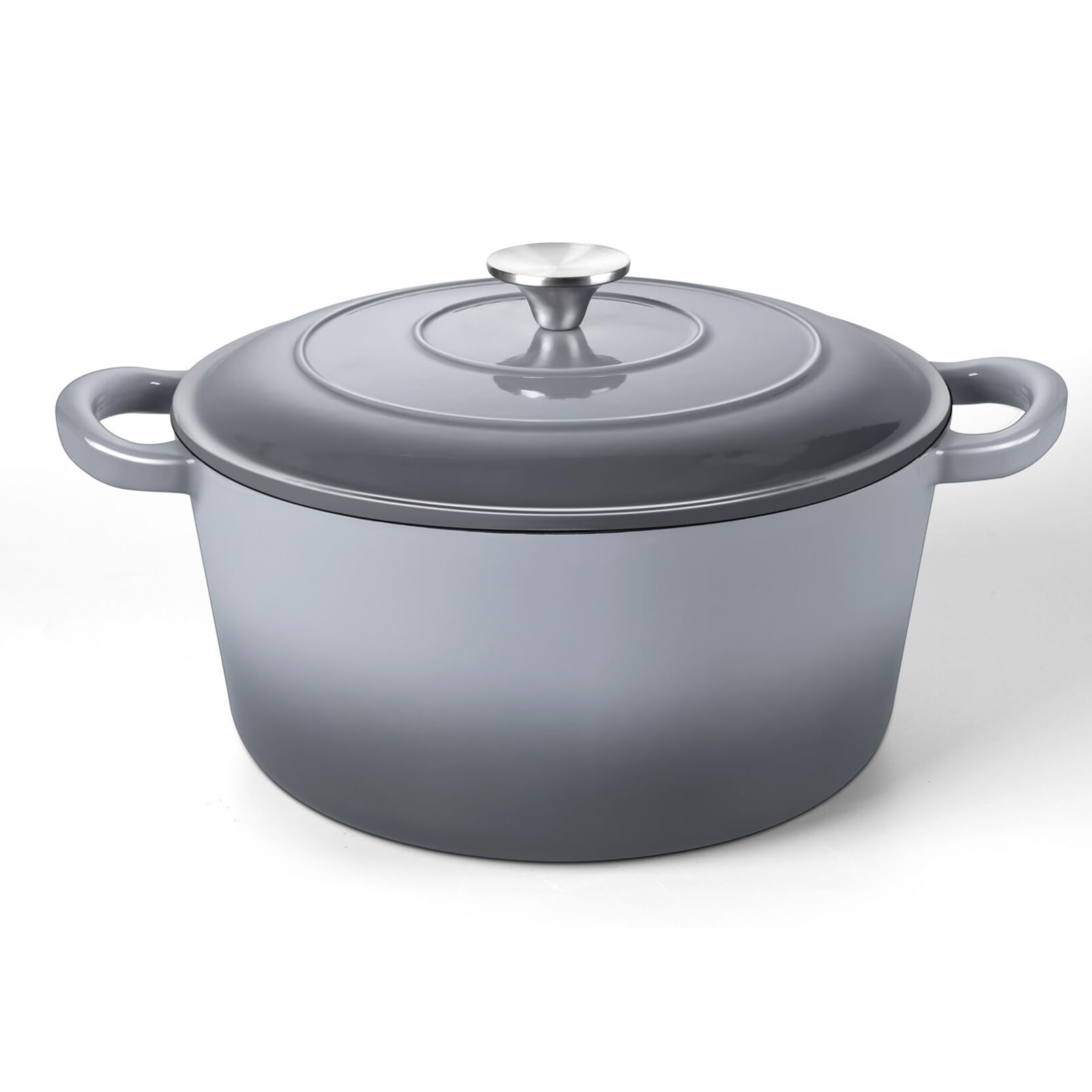 Photo 1 of TeamFar Enameled Cast Iron Dutch Oven, 6QT Nonstick Dutch Oven Pot with Lid & Dual Handles for Bread Baking Cooking Braising Simmer Roasting, Non Toxic & Heavy Duty, Multi Stoves & Oven Safe - Gray