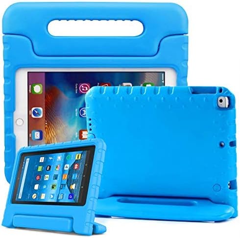 EAGWELL Kids iPad 9.7 Case for Apple iPad 9.7 Inch 2018 (6th Gen) / iPad 9.7" 2017 (5th Gen) / iPad Air 2 / iPad Air - Shockproof Case Light Weight Kids Cover Handle Stand Case - Blue