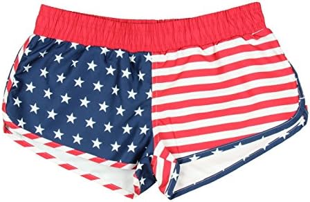 Calhoun USA American Flag Womens Printed Shorts