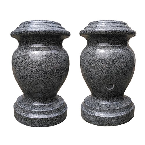 Granite Vases 6 x 10 Polished Rounded Vase Charcoal Gray