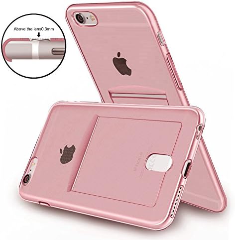 iPhone 6 clear soft case with single stash credit card pocket (Pink)