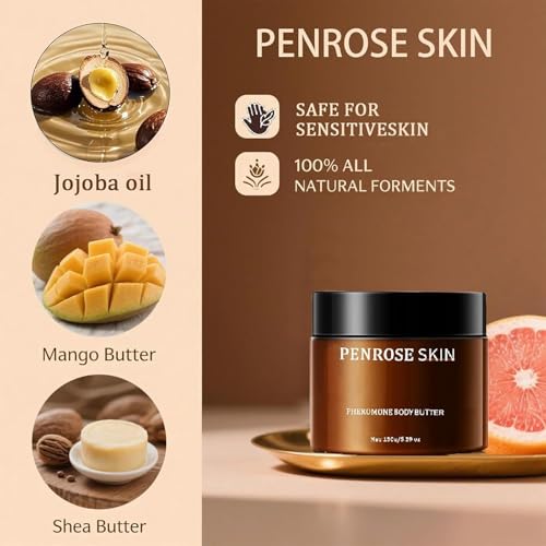 Penrose Skin pheromone Body Butter for Men, Penrose Moisturizer & Scent Balm, Long-Lasting Hydration & Attractive Fragrance, Alcohol-Free, For Dry Sensitive Skin (1pcs)